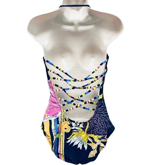 Trina Turk Women’s Bandeau One Piece Bali Harbor Floral Swimsuit - Picture 5 of 12